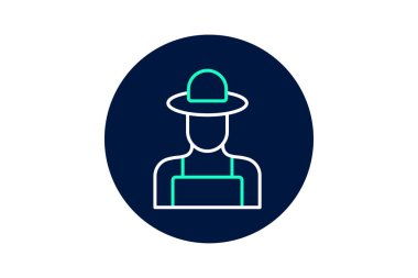 Köy çiftçisi, vektör, piksel mükemmel, illüstratör dosyası