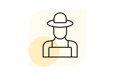 Köy çiftçisi, vektör, piksel mükemmel, illüstratör dosyası