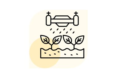 Çiftliğin üstündeki dron, vektör, piksel mükemmel, illüstratör dosyası