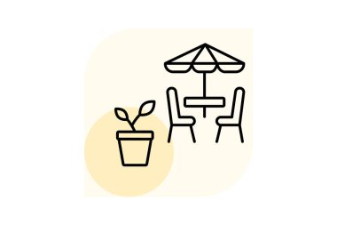 Blooming Terrace, vektör, piksel mükemmel, illüstratör dosyası