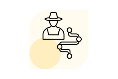 Çiftçi Gölgesi, vektör, piksel mükemmel, illüstratör dosyası