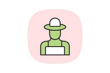 Köy çiftçisi, vektör, piksel mükemmel, illüstratör dosyası