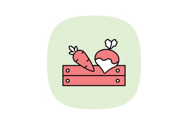 Sebze, yatak, vektör, piksel mükemmel, illüstratör dosyası