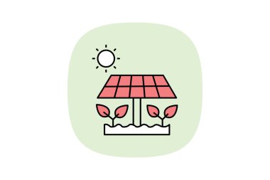 Güneş tarımı, vektör, piksel mükemmel, illüstratör dosyası