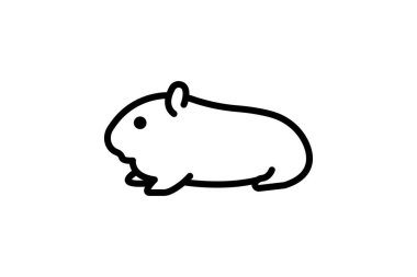 Gine domuzu, vektör, piksel mükemmel, illüstratör dosyası