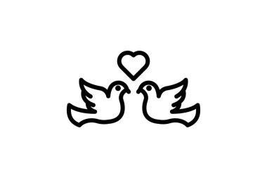 Aşk kuşu, vektör, piksel mükemmel, illüstratör dosyası