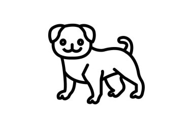 Pug, vektör, piksel mükemmel, illüstratör dosyası