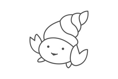 Münzevi Yengeç, vektör, piksel mükemmel, illüstratör dosyası