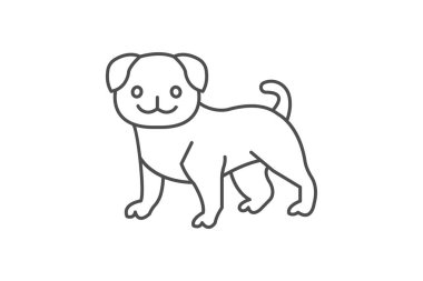 Pug, vektör, piksel mükemmel, illüstratör dosyası