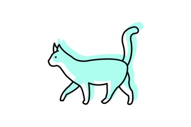 Kedi, vektör, piksel mükemmel, çizer dosyası