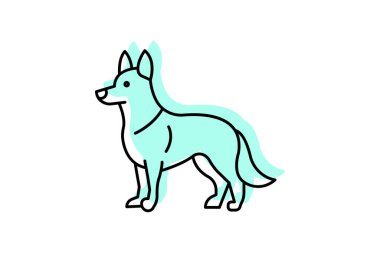 Alman çoban köpeği, vektör, piksel mükemmel, illüstratör dosyası