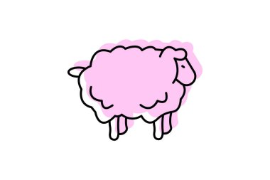 Koyun, vektör, piksel mükemmel, illüstratör dosyası