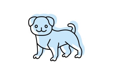 Pug, vektör, piksel mükemmel, illüstratör dosyası