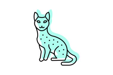 Savannah Kedi, vektör, piksel mükemmel, illüstratör dosyası