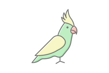 Cockatiel, vektör, piksel mükemmel, illüstratör dosyası