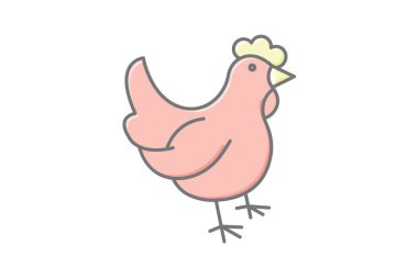 Tavuk, vektör, piksel mükemmel, çizer dosyası