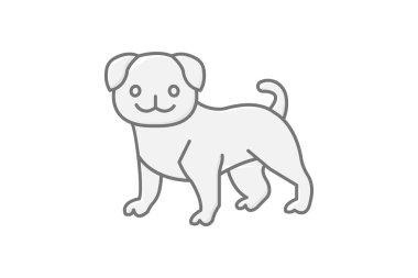 Pug, vektör, piksel mükemmel, illüstratör dosyası