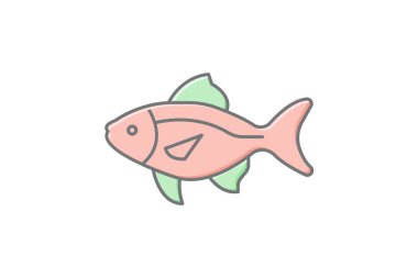 Neon Tetra Balığı, vektör, piksel mükemmel, illüstratör dosyası