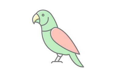 Hint Halkası Papağan, vektör, piksel mükemmel, illüstratör dosyası