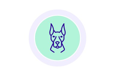 Doberman, vektör, piksel mükemmel, illüstratör dosyası