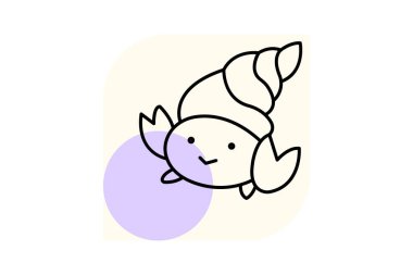 Münzevi Yengeç, vektör, piksel mükemmel, illüstratör dosyası