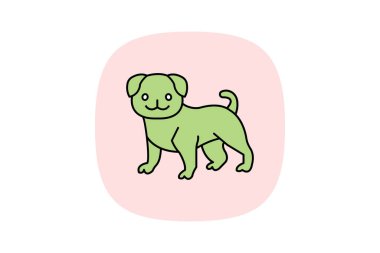 Pug, vektör, piksel mükemmel, illüstratör dosyası