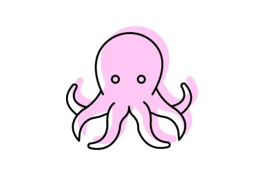 Ahtapot, vektör, piksel mükemmel, illüstratör dosyası