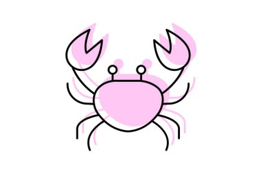 Yengeç, vektör, piksel mükemmel, çizer dosyası