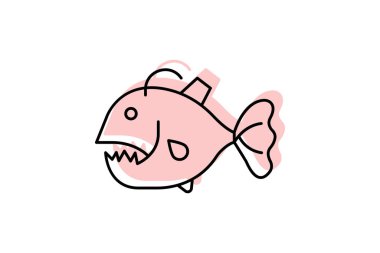 Anglerfish, vektör, piksel mükemmel, illüstratör dosyası
