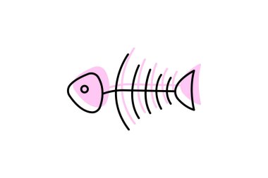 Balık iskeleti, vektör, piksel mükemmel, illüstratör dosyası