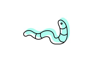 Tüylü Solucan, vektör, piksel mükemmel, illüstratör dosyası