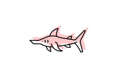 Sawfish, vektör, piksel mükemmel, illüstratör dosyası