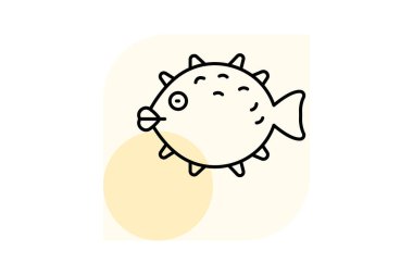 Kirpi balığı, vektör, piksel mükemmel, illüstratör dosyası