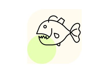 Anglerfish, vektör, piksel mükemmel, illüstratör dosyası