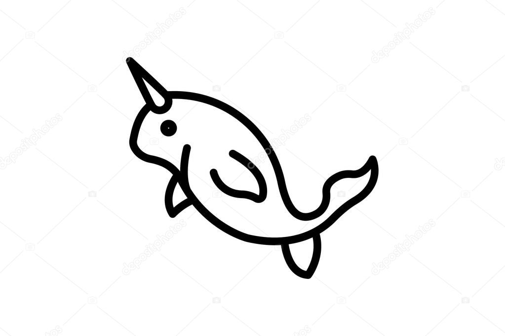 Narwhal, vector, pixel perfect, illustrator file