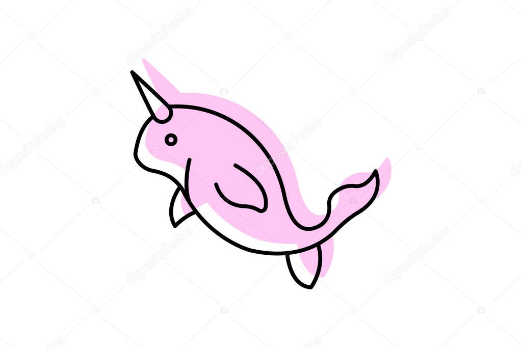 Narwhal, vector, pixel perfect, illustrator file