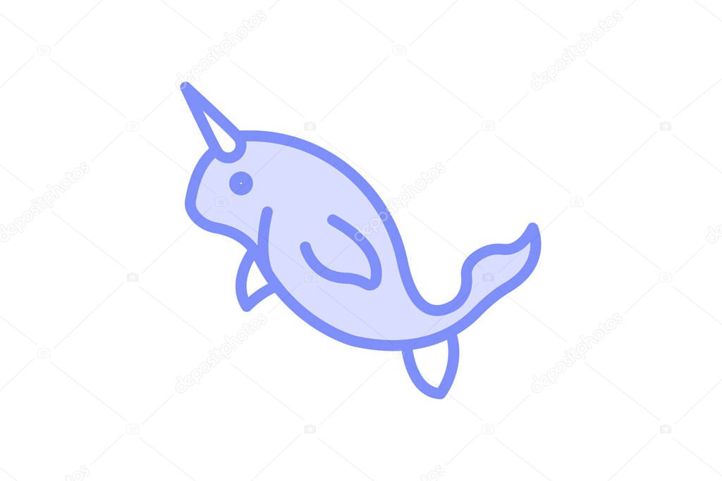 Narwhal, vector, pixel perfect, illustrator file