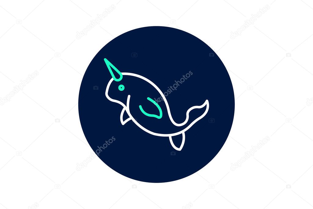 Narwhal, vector, pixel perfect, illustrator file