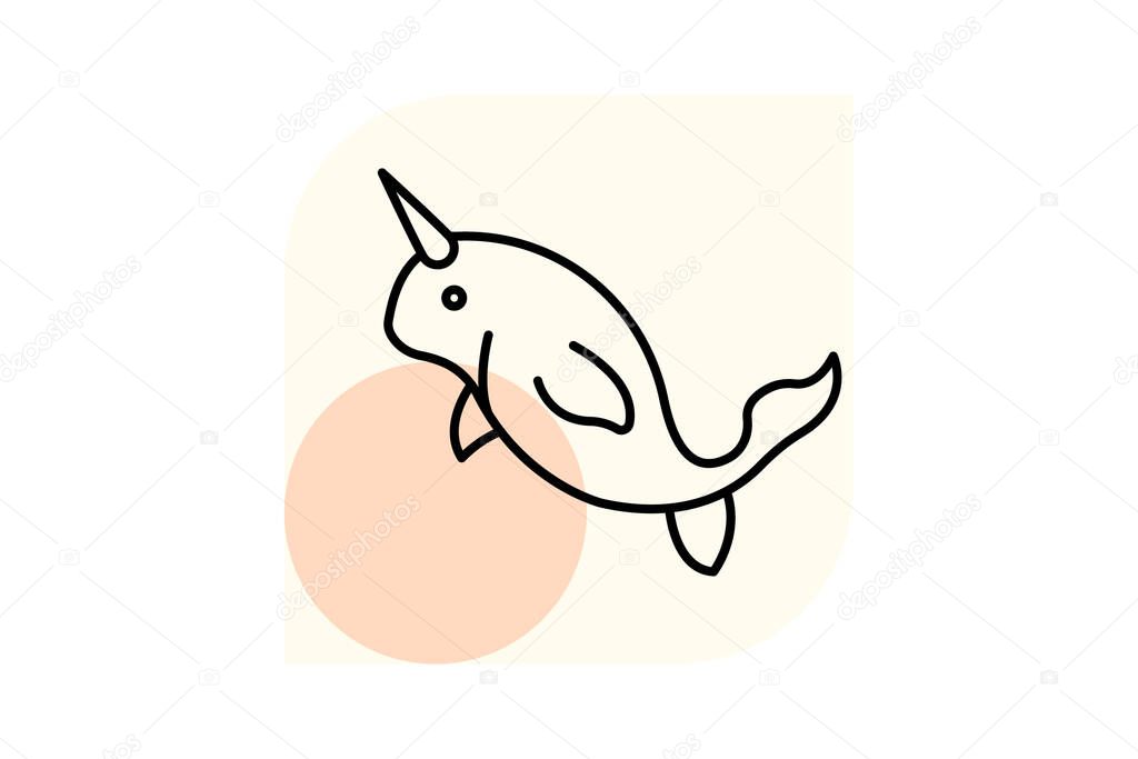 Narwhal, vector, pixel perfect, illustrator file