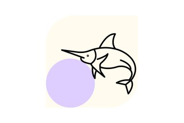 Kılıç balığı, vektör, piksel mükemmel, illüstratör dosyası