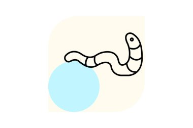 Tüylü Solucan, vektör, piksel mükemmel, illüstratör dosyası