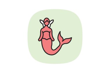 Deniz kızı, vektör, piksel mükemmel, illüstratör dosyası