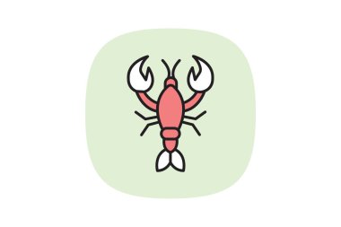 Istakoz, vektör, piksel mükemmel, çizer dosyası