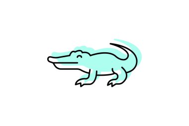 Timsah, vektör, piksel mükemmel, illüstratör dosyası