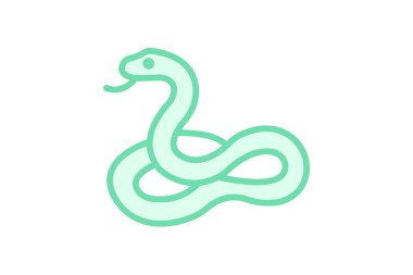 Pürüzsüz Yeşil Yılan, vektör, piksel mükemmel, illüstratör dosyası