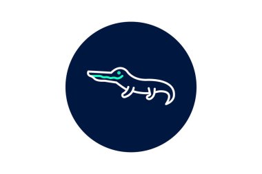 Gharial, vektör, piksel mükemmel, illüstratör dosyası