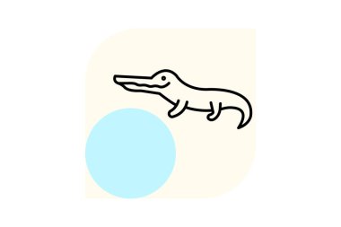 Gharial, vektör, piksel mükemmel, illüstratör dosyası