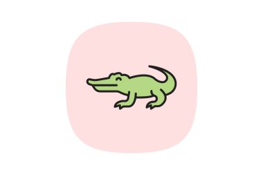 Timsah, vektör, piksel mükemmel, illüstratör dosyası