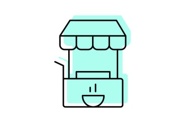 Yiyecek dağıtıcısı, vektör, piksel mükemmel, illüstratör dosyası