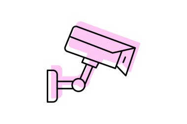 Güvenlik kamerası, vektör, piksel mükemmel, illüstratör dosyası